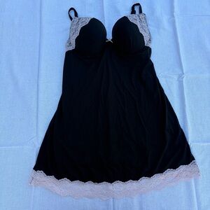 Victoria's Secret Black Chemise with Lace Trim